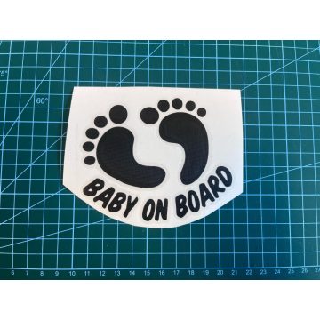  Baby on Board tappancs autós matrica (fekete, 10cm)