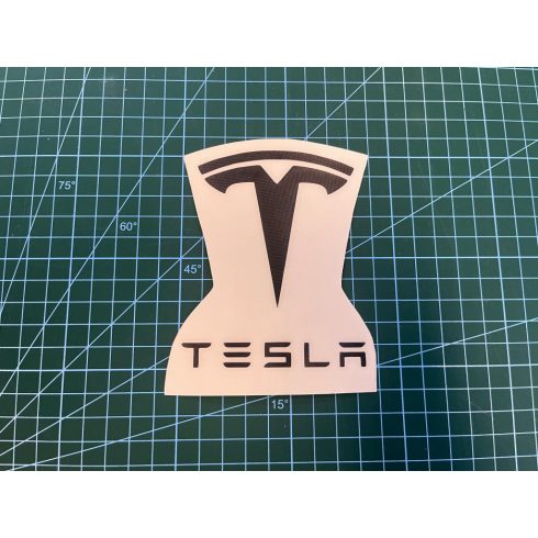 Tesla logo autósmatrica (fekete, 10cm)