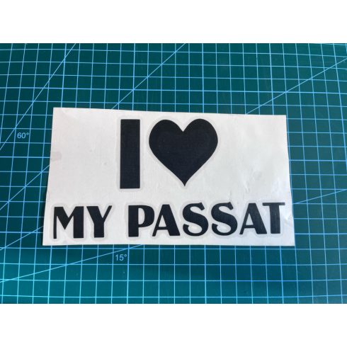 I Love My Passat Volkswagen autósmatrica (fekete, 15cm)