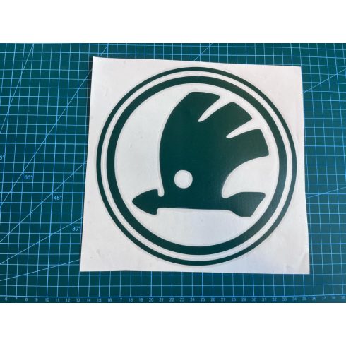 Skoda logo autó matrica (zöld, 20cm)