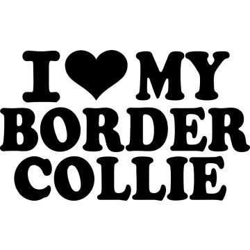 I Love My Border Collie felirat matrica 