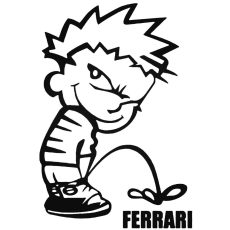 Calvin pisil Ferrari - Szélvédő matrica