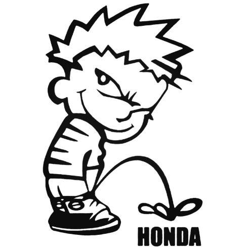 Calvin pisil Honda - Szélvédő matrica