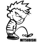 Calvin pisil Mitsubishi - Szélvédő matrica