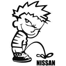 Calvin pisil Nissan - Szélvédő matrica