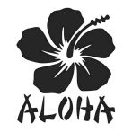Hawaii Aloha felirat és virág - Autómatrica