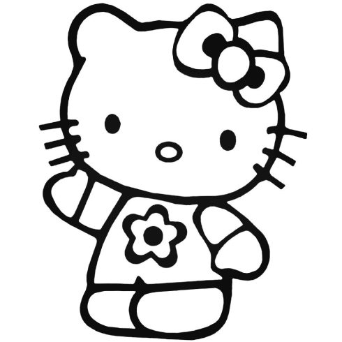 Hello Kitty virágos póló matrica