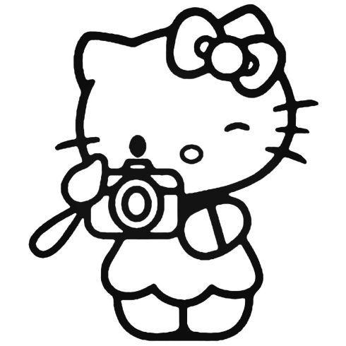 Hello Kitty fotós matrica 