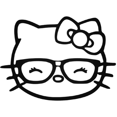 Hello Kitty szemüveges matrica 