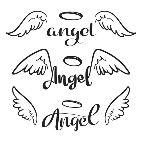 Angel felirat "1" szett matrica (30 cm)
