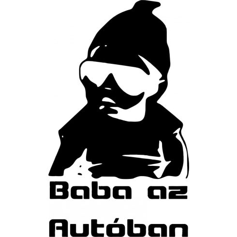 Baba az autóban vagány autómatrica