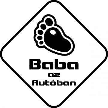 Baba az autóban talpacska autómatrica