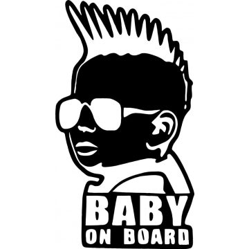 Baby on Board napszemüveges autómatrica