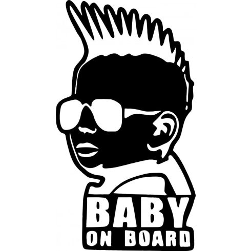 Baby on Board napszemüveges autómatrica
