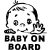 Baby on Board integető baba autómatrica